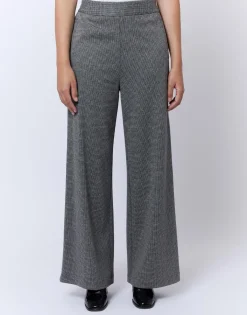 Pantalon long large pied de puce GRIS Femme