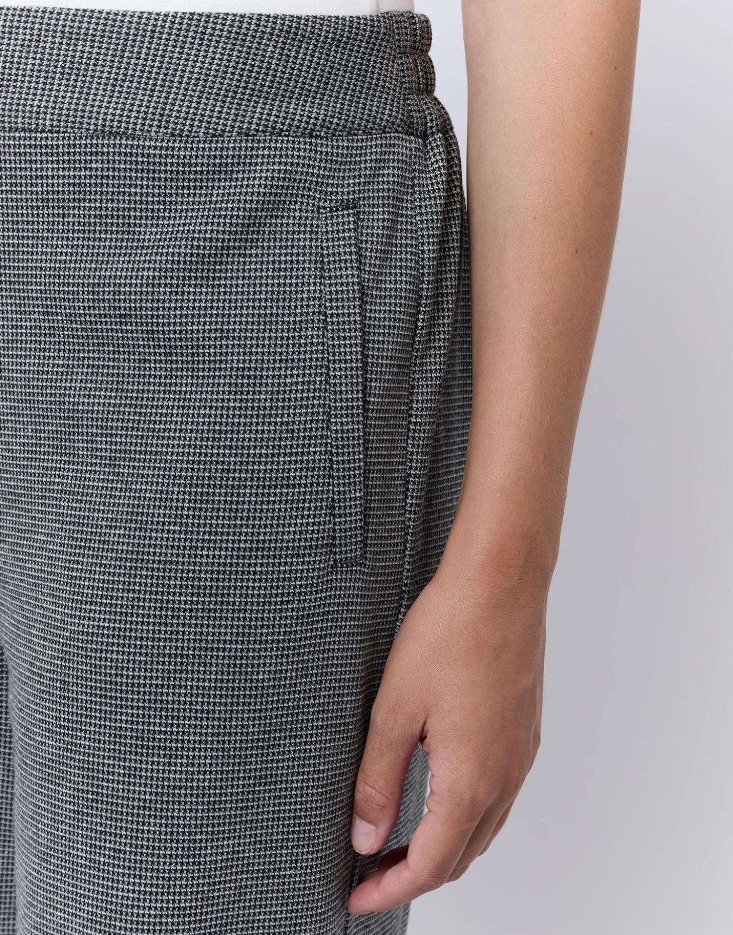 Pantalon long large pied de puce GRIS Femme