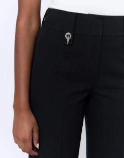 Pantalon long large rayé NOIR Femme