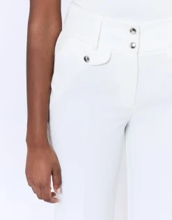 Pantalon long large uni BLANC Femme