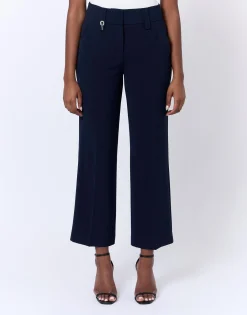 Pantalon long large uni MARINE Femme