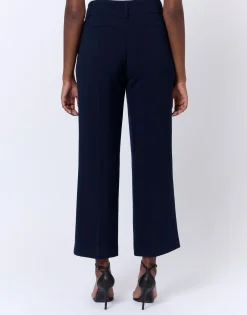 Pantalon long large uni MARINE Femme
