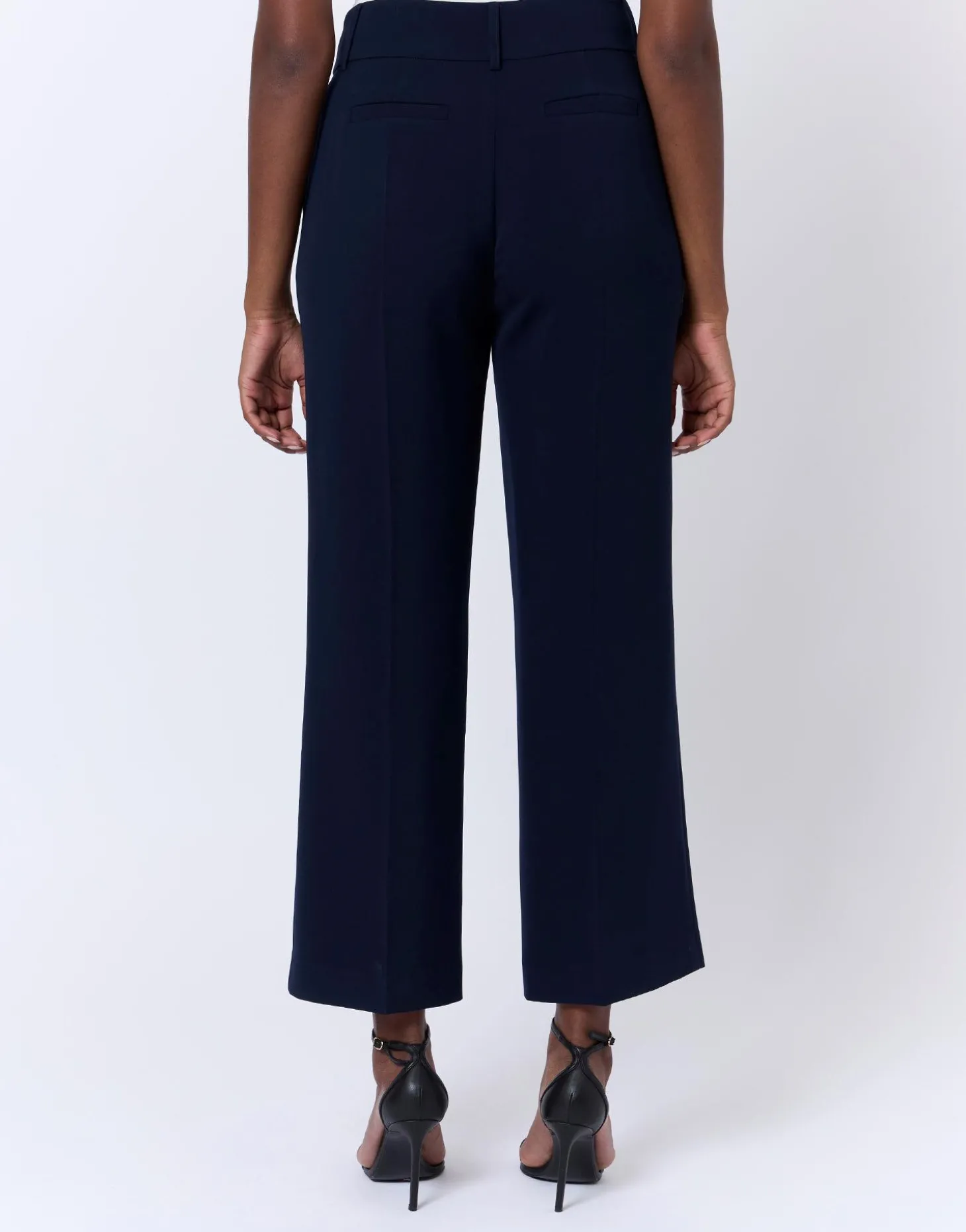 Pantalon long large uni MARINE Femme