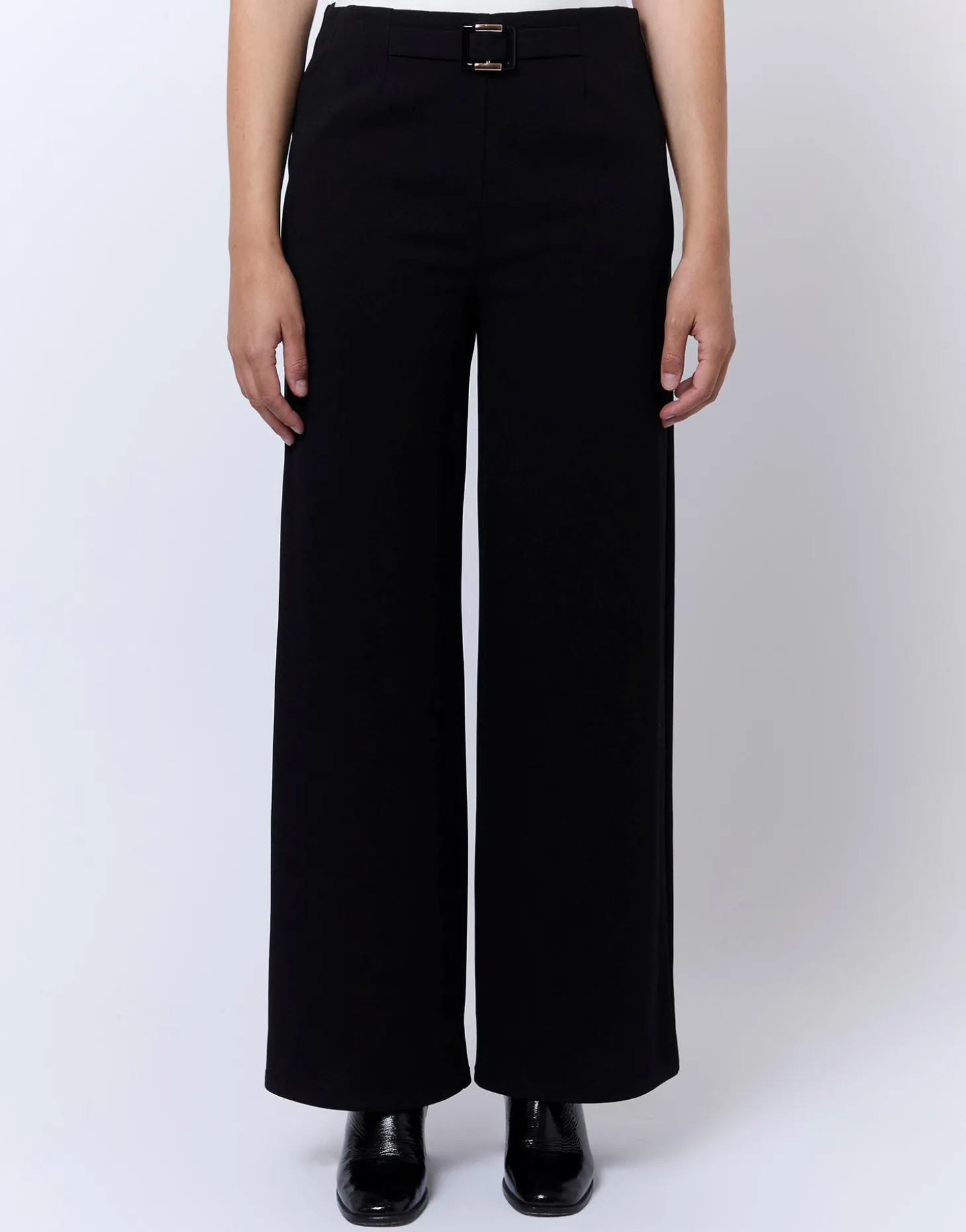Pantalon long large uni NOIR Femme