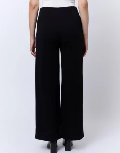 Pantalon long large uni NOIR Femme