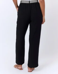 Pantalon long large uni NOIR Femme