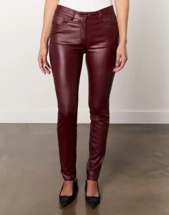 Pantalon long slim uni BORDEAUX Femme