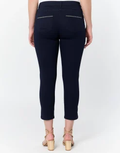 Pantalon pantacourt slim uni MARINE Femme