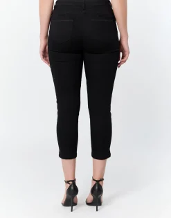 Pantalon pantacourt slim uni NOIR Femme