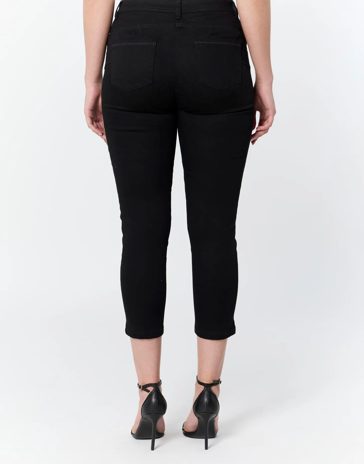Pantalon pantacourt slim uni NOIR Femme