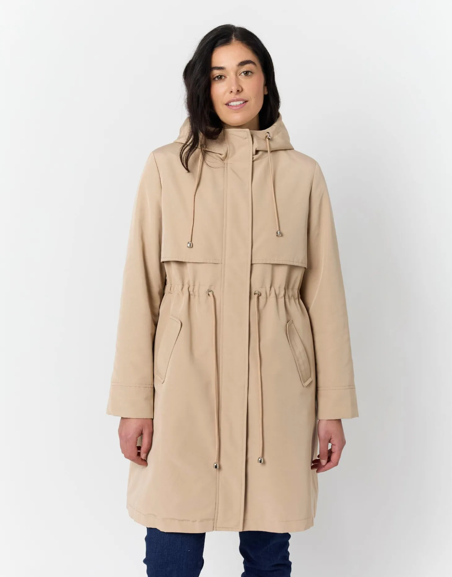 Parka longue unie BEIGE Femme