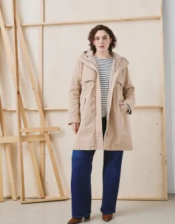 Parka longue unie BEIGE Femme