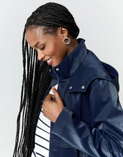 Parka mi-longue enduite MARINE Femme