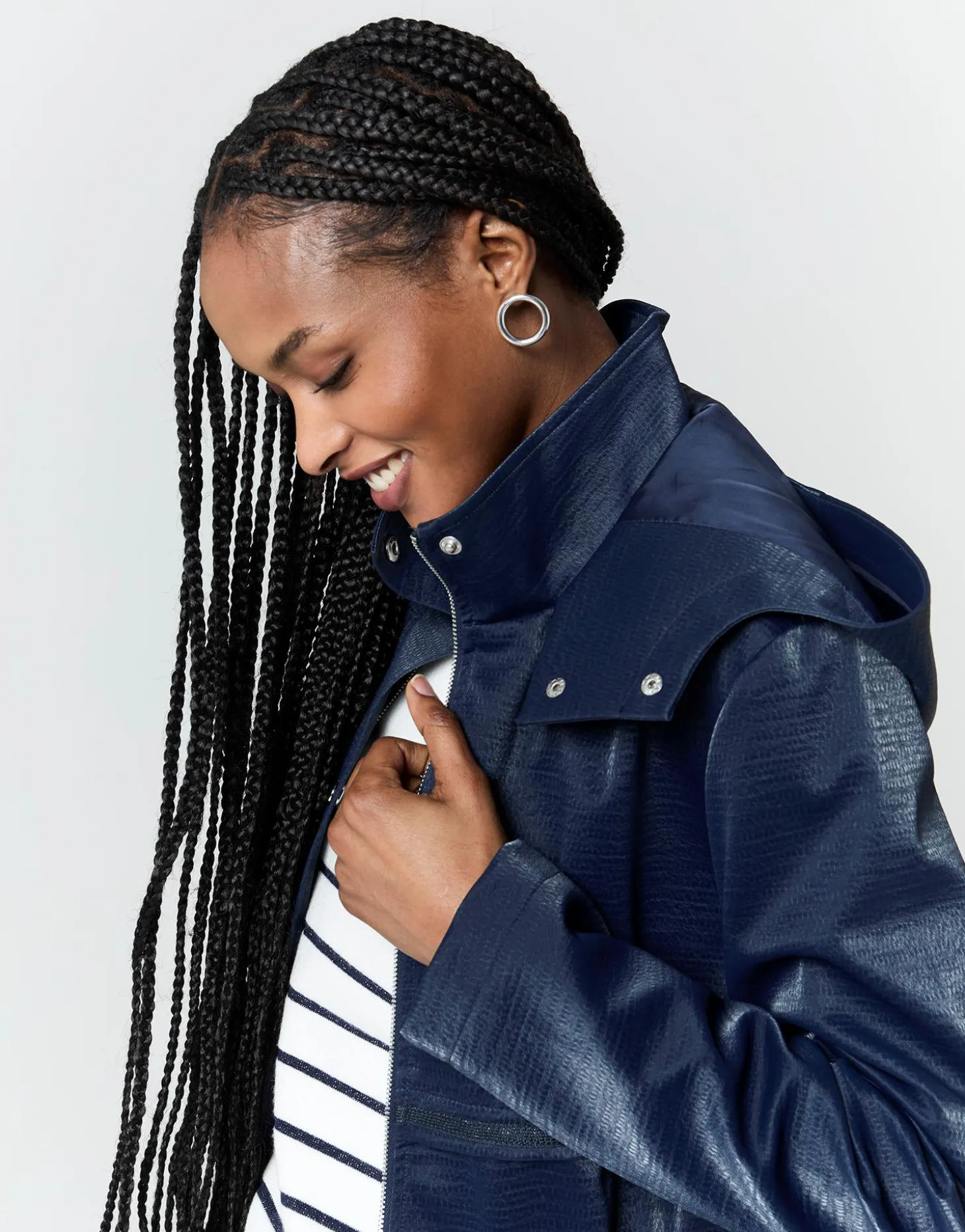 Parka mi-longue enduite MARINE Femme