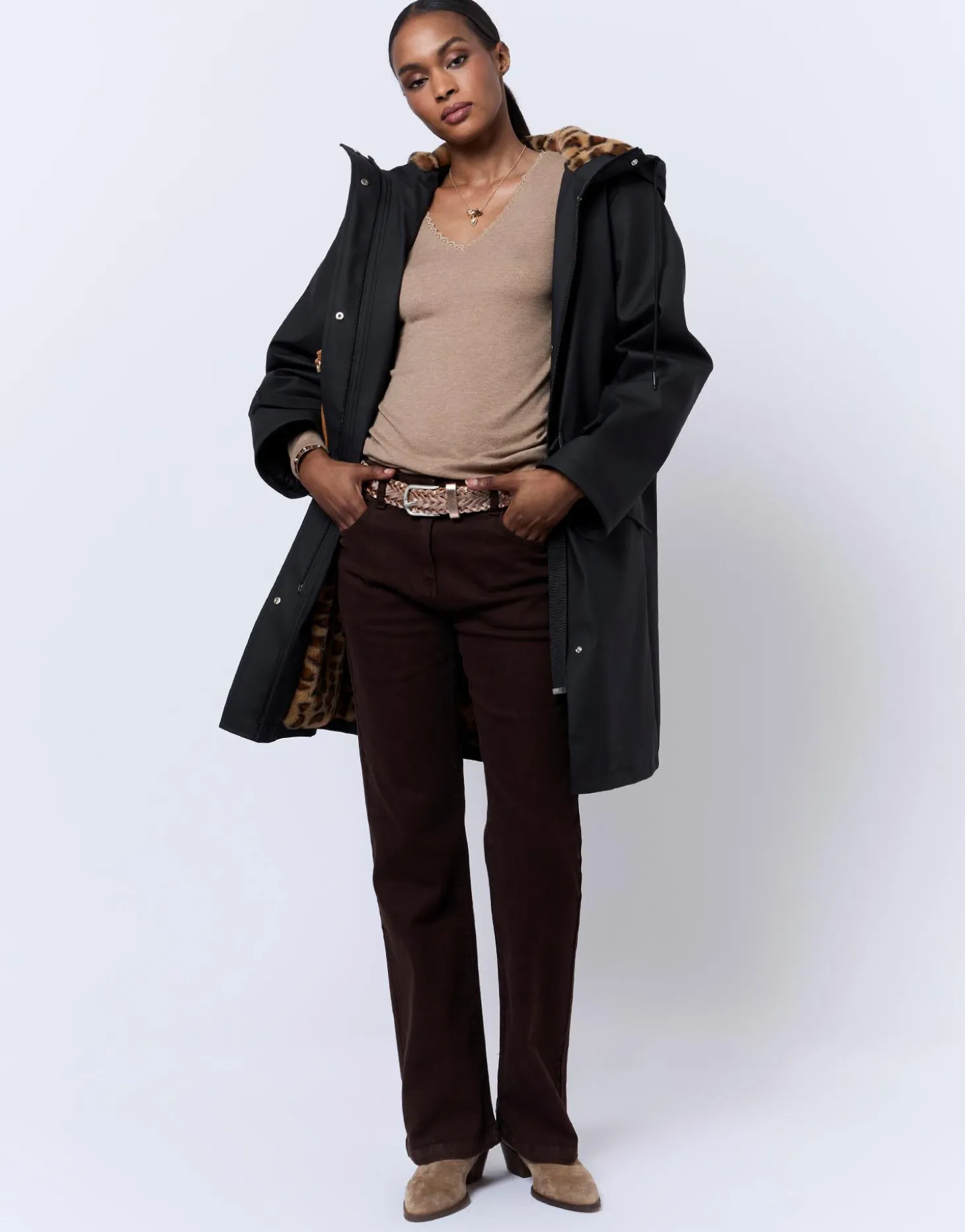 Parka mi-longue unie NOIR Femme