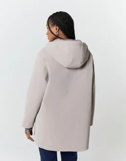 Parka mi-longue unie TAUPE Femme