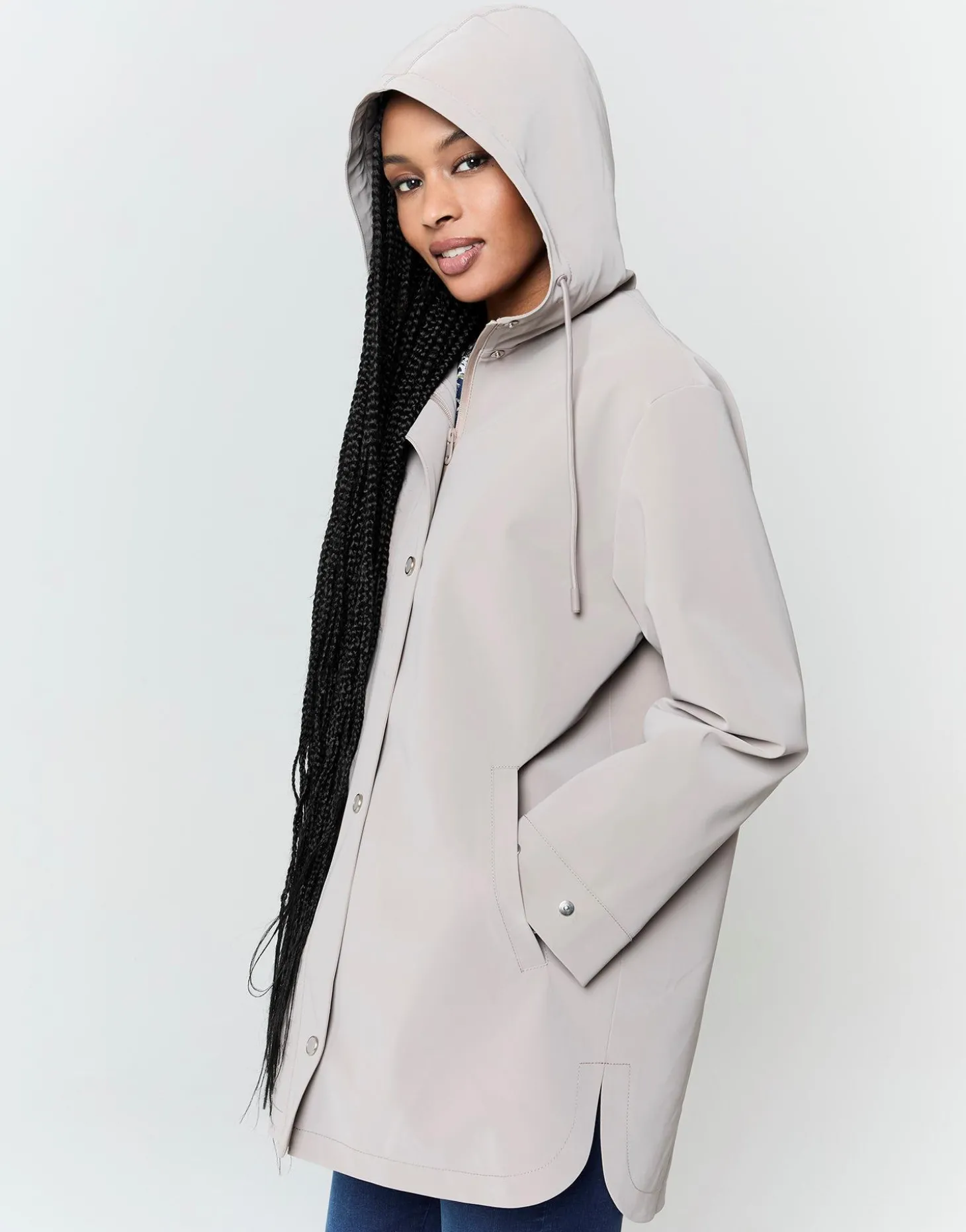 Parka mi-longue unie TAUPE Femme