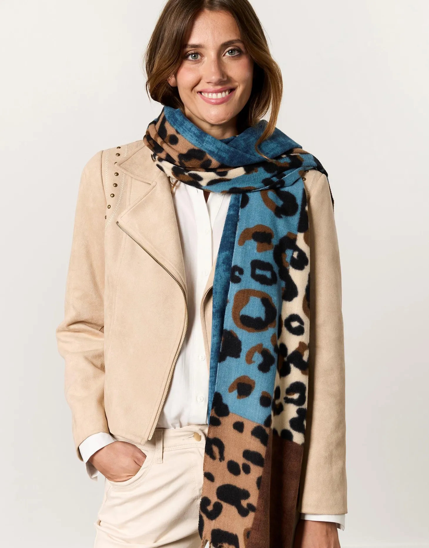 Perfecto court uni BEIGE Femme