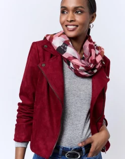 Perfecto court uni BORDEAUX Femme