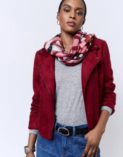 Perfecto court uni BORDEAUX Femme