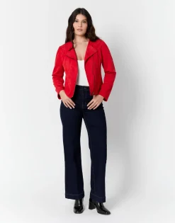 Perfecto court uni ROUGE Femme