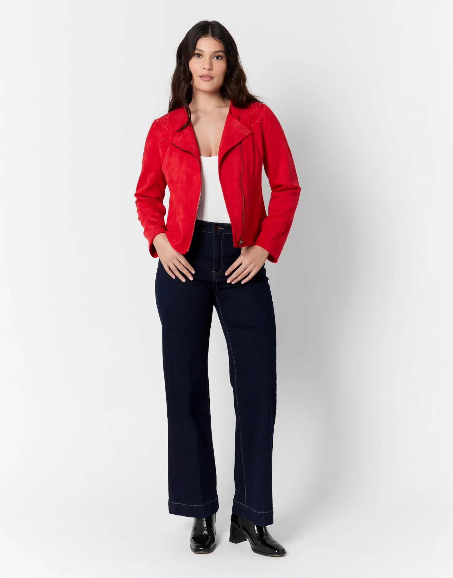 Perfecto court uni ROUGE Femme