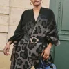Poncho imprimé léopard NOIR Femme