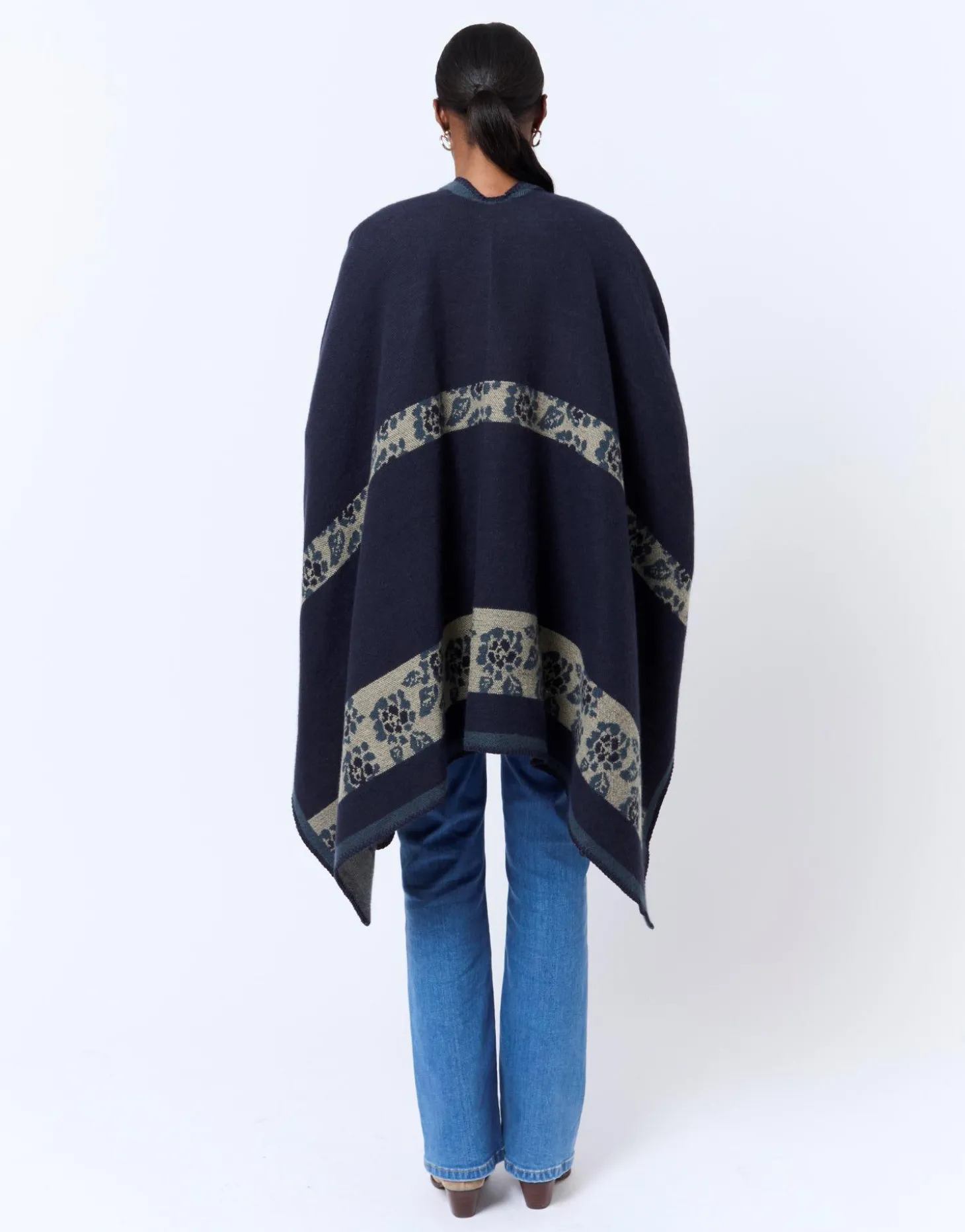 Poncho uni MARINE Femme