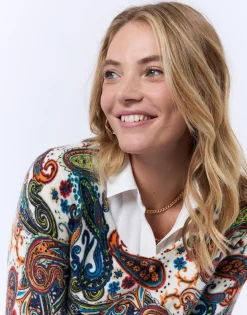 Pull fin en mélange cachemire imprimé MULTICOLORE Femme