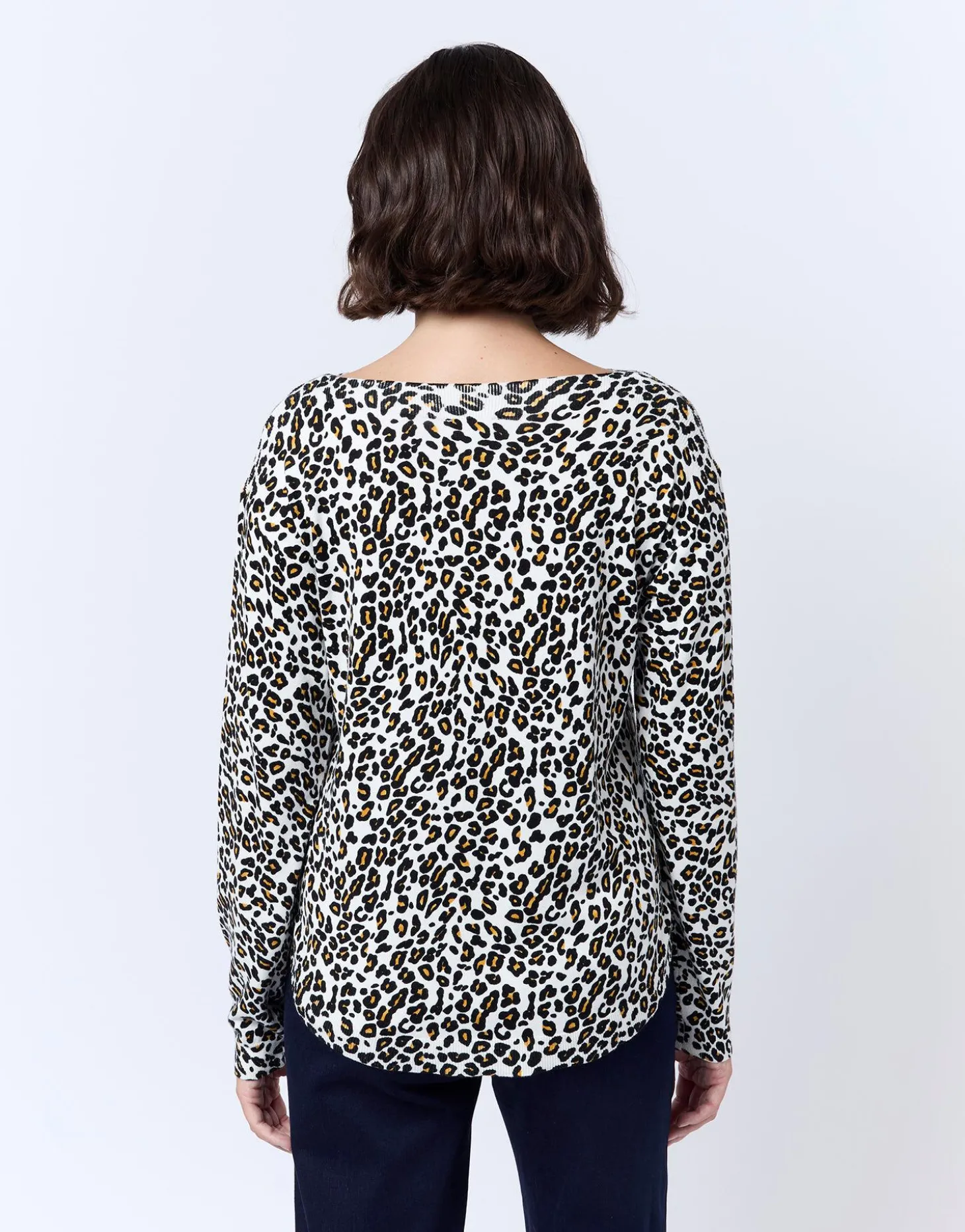 Pull fin imprimé léopard MARRON Femme
