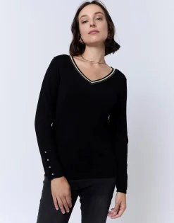 Pull fin uni NOIR Femme