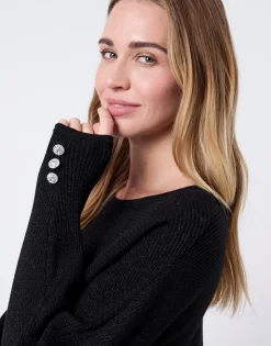 Pull fin uni NOIR Femme