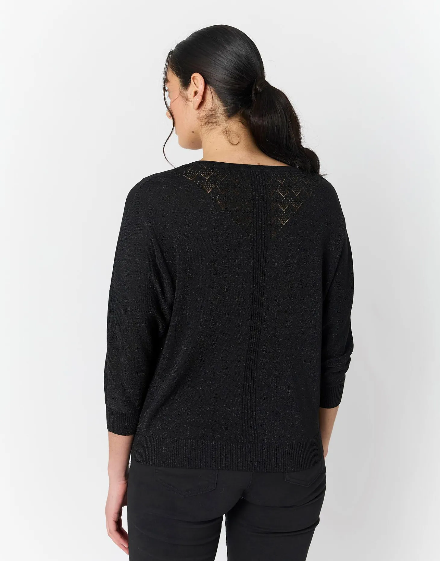 Pull fin uni NOIR Femme