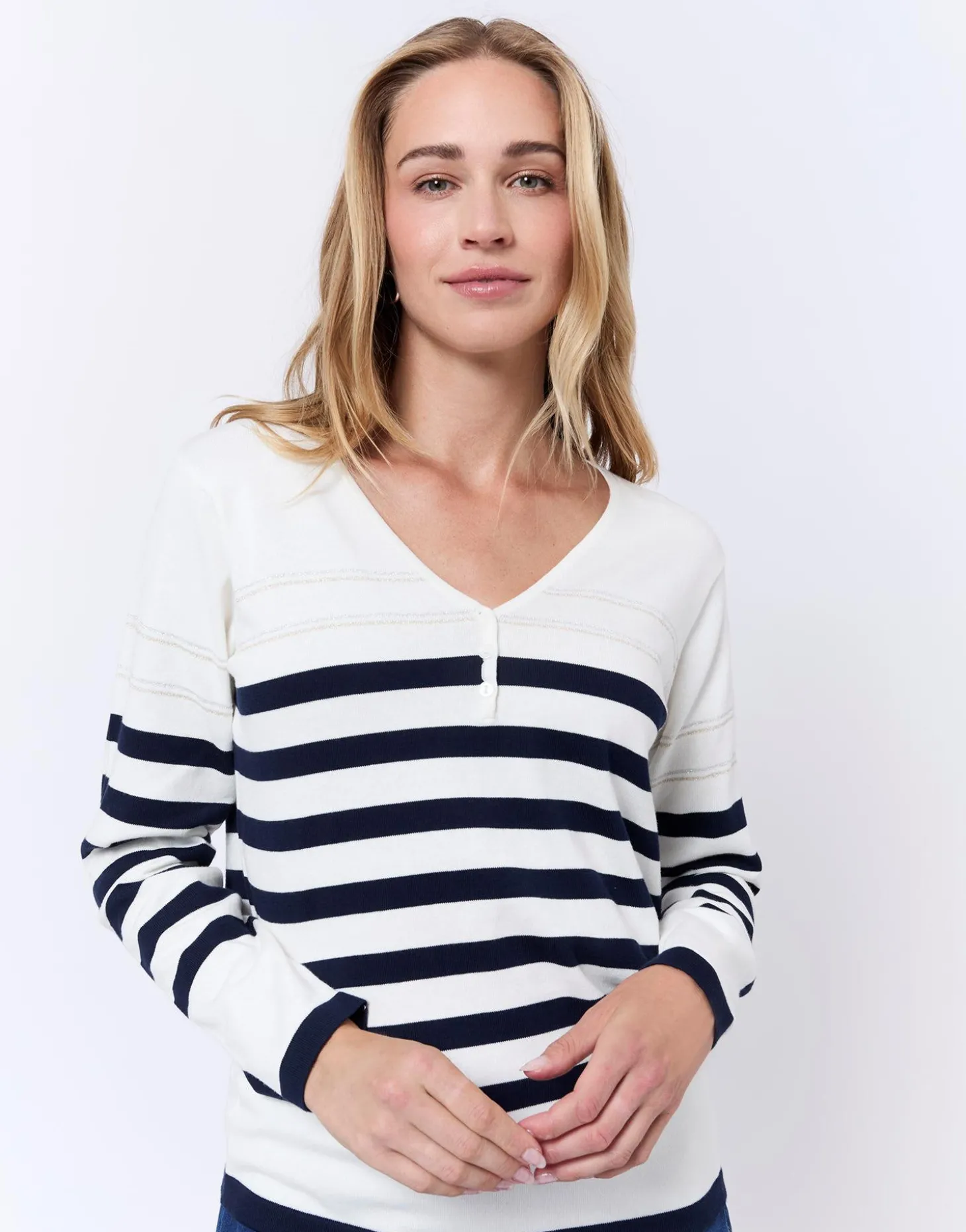 Pull marinière 100% coton rayé MARINE Femme