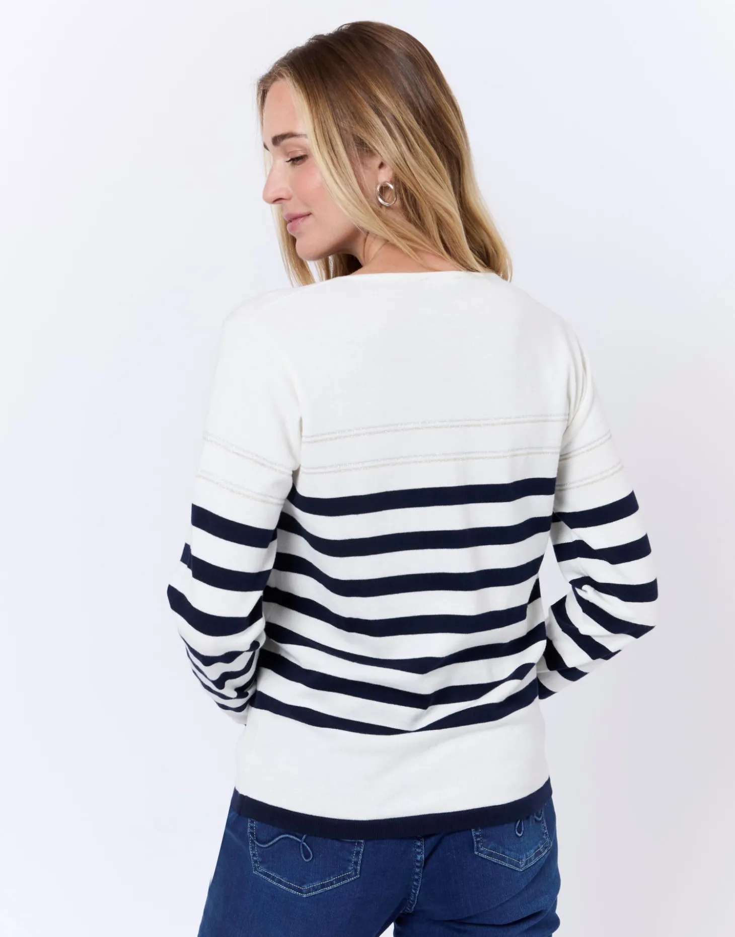 Pull marinière 100% coton rayé MARINE Femme