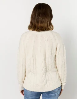 Pull épais contenant de la laine uni BLANC Femme