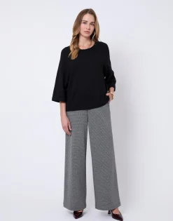 Pull épais court en mélange laine uni NOIR Femme