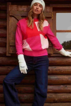 Pull épais en mélange laine color bloc MULTICOLORE Femme