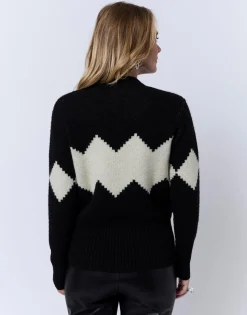 Pull épais en mélange laine color bloc NOIR Femme