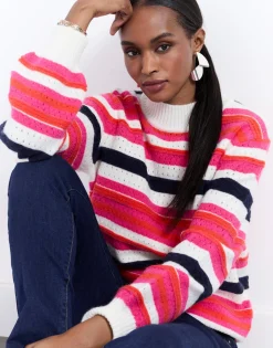 Pull épais rayé MULTICOLORE Femme