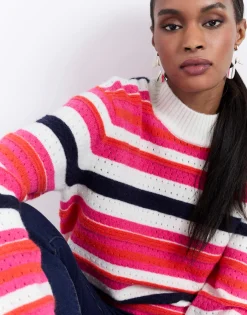 Pull épais rayé MULTICOLORE Femme