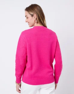 Pull épais uni FUCHSIA Femme