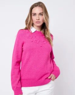 Pull épais uni FUCHSIA Femme