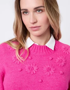 Pull épais uni FUCHSIA Femme