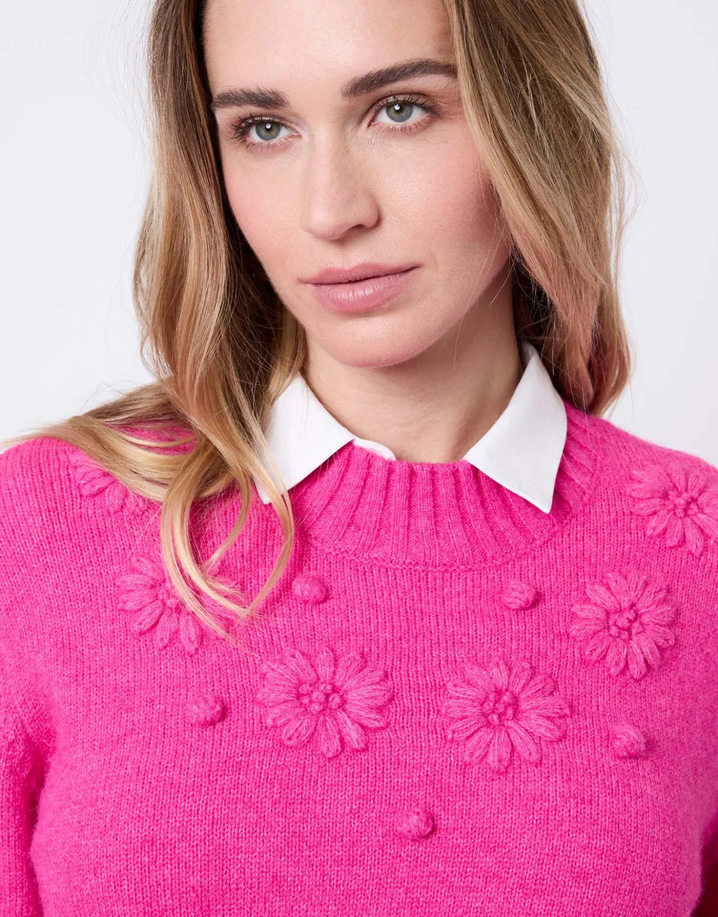 Pull épais uni FUCHSIA Femme
