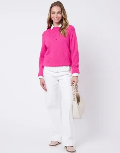 Pull épais uni FUCHSIA Femme