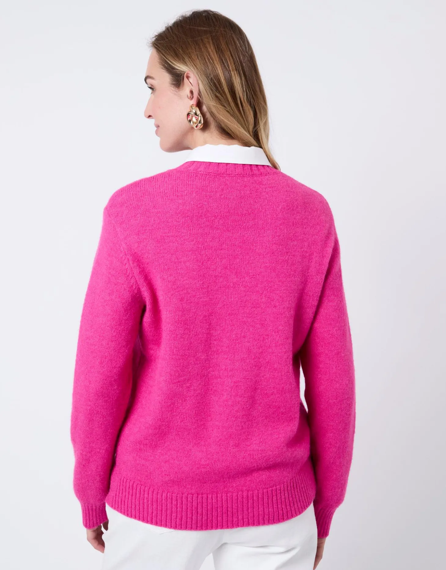 Pull épais uni FUCHSIA Femme