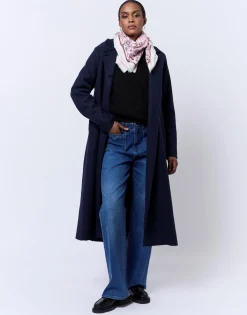 Redingote longue unie MARINE Femme