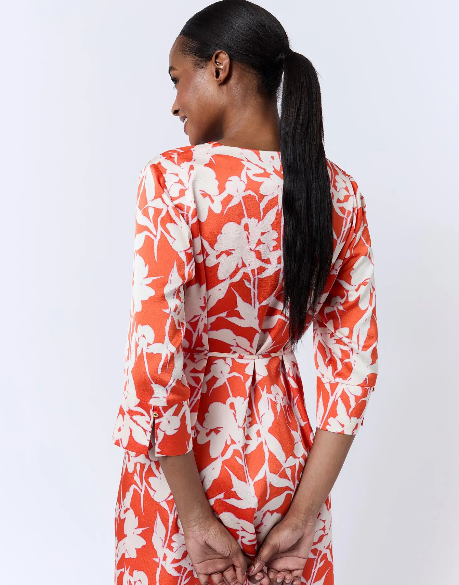 Robe courte imprimé à fleurs ORANGE