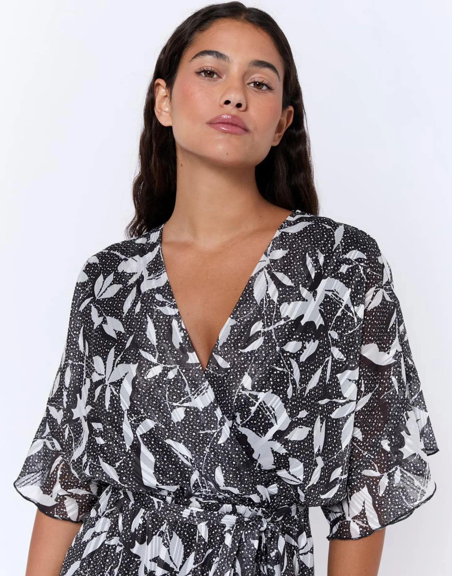 Robe courte imprimé graphique NOIR